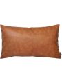 Faux Leather Throw Pillow Covers, 18 x 18 inch Set of 2 Thick Cognac Brown Modern Solid Decorative Square Bedroom Living Room Cushion Cases for Couch Bed Sofa