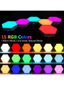 10pcs Hexagonal Lights, With Remote Control, Voice Control Lights, Smart DIY Hexagonal Wall Lights, Intelligent Application Control, ABS Material +PC Material, Double Control Hexagonal LED Lamp Wall Panel, Usb Power Supply, For Bedroom, Esports Room