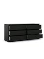 6 Drawer Double Dresser, Black