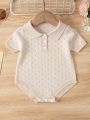 SHEIN Infant Boys' Short Sleeve Polo Neck Sweater Romper