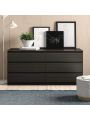 6 Drawer Double Dresser, Black