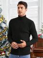 SHEIN Men's Solid Color Long Sleeve Turtleneck Sweater