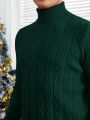 SHEIN Men'S Solid Color Turtleneck Long Sleeve Sweater