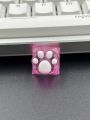 1pc Cute Translucent Anti-scratch Abs Resin Cat Claw Keycap For Mechanical Keyboard
