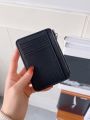 Litchi Embossed Zipper Card Holder