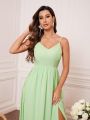 Solid Chiffon Cami Bridesmaid Dress