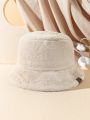 Morgan Mondays Co Label Decor Warm Plush Bucket Hat