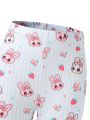 Tween Girls' Rabbit & Strawberry Pattern Underwear Set