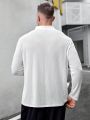 Manfinity Homme Men's Plus Size Casual Long Sleeve Half-zip Polo Shirt