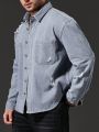 Extended Sizes Men's Plus Size Ripped Denim Shirt