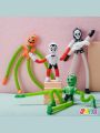 JOYIN 4 PCS Halloween Sensory Stretchy Fidget Toys, Stress Relief Telescopic Pop Tube Toys, Halloween Party Favors Children Gift, Pumpkin, Skeleton, Vampire, Kids Sensory Toys