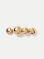 MOTF PREMIUM 18K GOLD PLATED IRREGULAR SHINY SURFACE SPRING CLIP ALL-MATCH CHIC CIRCULAR BARRETTE
