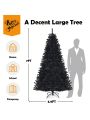Costway 7ft Pre-lit PVC Christmas Tree Black w/ 500 Purple LED Lights