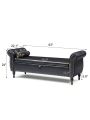 Modern Rolled Arm Storage Ottoman Bench, Multifunctional Storage Rectangular Sofa Stool, Leather Storage Benches for Bedroom Entryway Hallway Living Room