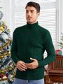 SHEIN Men'S Solid Color Turtleneck Long Sleeve Sweater