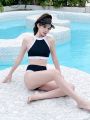 Color-block Halterneck Bikini