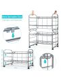 Auledio 2 Pack Adjustable Water Bottle Organizer Storage, 2-Tier Stackable Wine Bottle Holder Rack