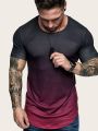 Men Ombre Round Neck Tee