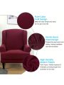 Wingback Armchair Cover Stretch Slipcover Elastic Wing Chair Cvoer Protector 2 Pieces