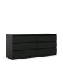 6 Drawer Double Dresser, Black