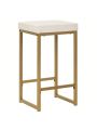 3-piece Modern Pub Set with Faux Marble Countertop and Bar Stools, White/Gold