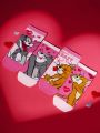 TOM & JERRY X SHEIN 2pairs Romantic Valentine's Day Short Socks