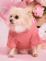 PETSIN Valentine's Day Petsin Pink Heart Patterned Pet Hoodie, 1pc