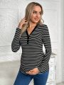 SHEIN Maternity Striped Long Sleeve T-shirt