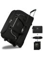 ETRONIK Large Weekender Bags with Shoes Compartment, Rolling Duffel Bag with Wheels, Waterproof Carry on Suitcase with Adjustable Strap for Overnight Trip, Toiletry Bag for Men Women