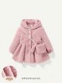 Cozy Cub Baby Girl Hooded Teddy Coat With Bag
