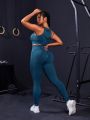 Running Plus Size Women'S Crop Top And Leggings Sportswear Set