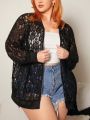 SHEIN CURVE+ Plus Size Lace Zipper Bomber Jacket