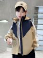 Tween Boy Colorblock Zip Up Hooded Coat