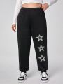 Rat Studio Large Size High-waisted Long Loose Five-pointed Star Pattern Sweatpants