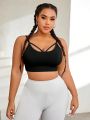 Yoga Basic Plus Size Women'S Sports Bra With Cross Straps