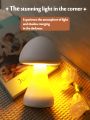 1pc 3-color Mini Mushroom Decor Desktop Night Light & Mini Mushroom Decorative Night Light