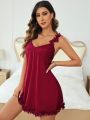 Appliques Lace Insert Cami Nightdress