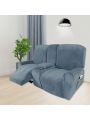 2 Seater Recline Chair Sofa Cover Velvet Stretch Recliner Loveseat Sofa Cover with Center Console Sofa Slipcover