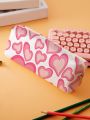 1pc Heart Pattern Pencil Bag