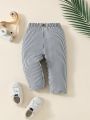 Baby Boy Spring Summer Daily Casual Loose Black & White Striped Long Pants
