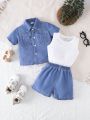 Baby Boy Pocket Short Sleeve Shirt And Shorts Set