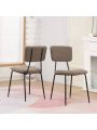 Dining Room Chairs Set of 2, Modern Comfortable Feature Chairs with Faux Plush Upholstered Back and Chrome Legs, Kitchen Side Chairs for Indoor Use Home, Apartment