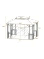 13 Ft. W x 9.7 Ft. D Iron Patio Outdoor Gazebo, Double Roof Soft Canopy Garden Backyard Gazebo with Mosquito Netting Suitable for Lawn, Garden, Backyard and Deck