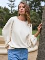 Anewsta Solid Color Raglan Sleeves Sweatshirt