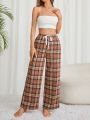 Plaid Drawstring Pyjama Bottoms