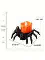 Halloween Decorative Led Electronic Candle Light With Spider Design, Table Lamp, Horrible Atmosphere, Built-in Battery