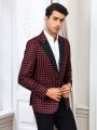 Manfinity Mode Men's Slim-fit Plaid Blazer