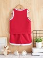 Street Style Breathable Basketball Suit Mesh Design Baby Boy Sportswear Set