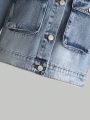 Teen Girl Flap Pocket Denim Jacket