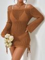 SHEIN Essnce Off Shoulder Cover Up Dress (bikini Not Included)